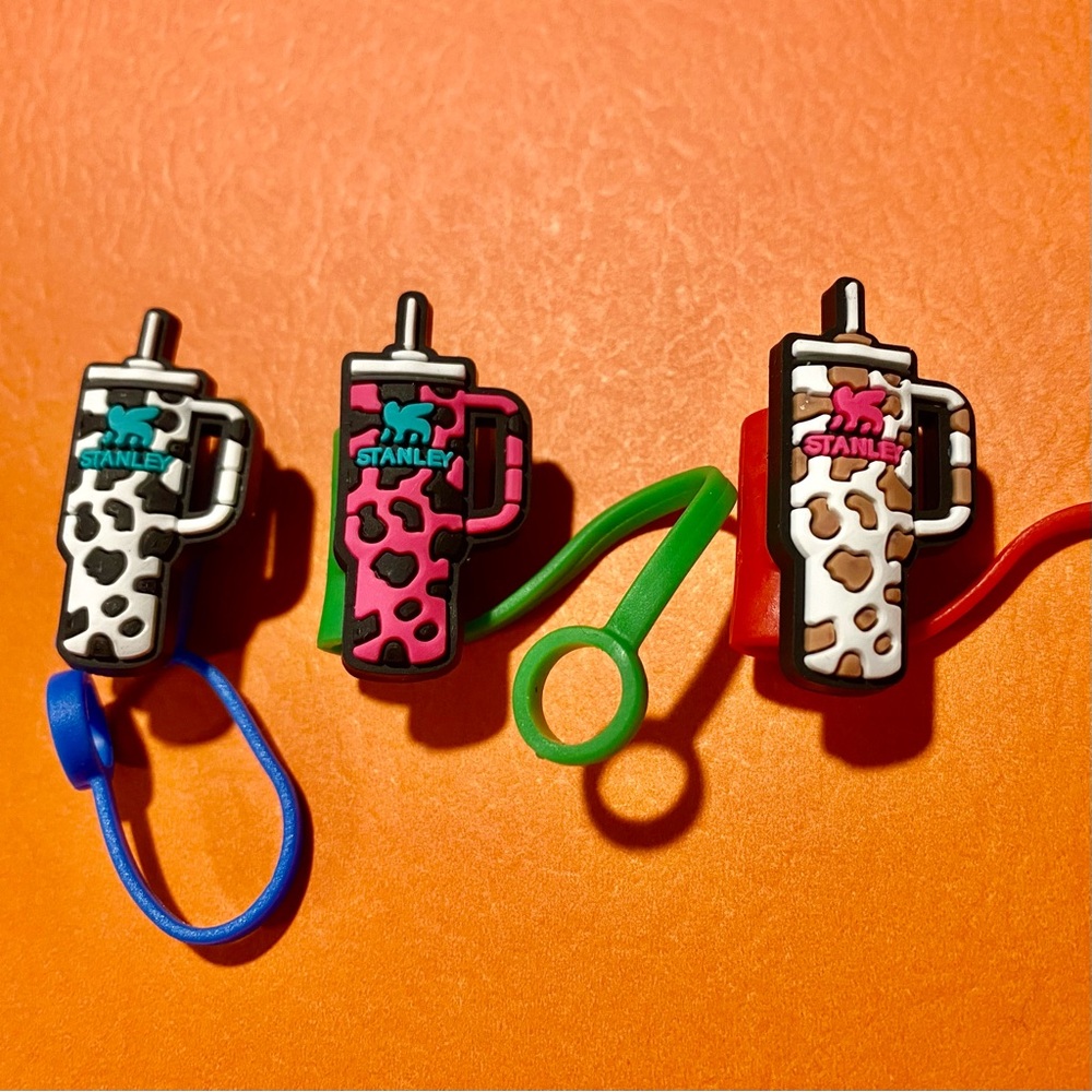 *3* STANLEY Tumbler Straw Toppers/ Protectors Animal Print